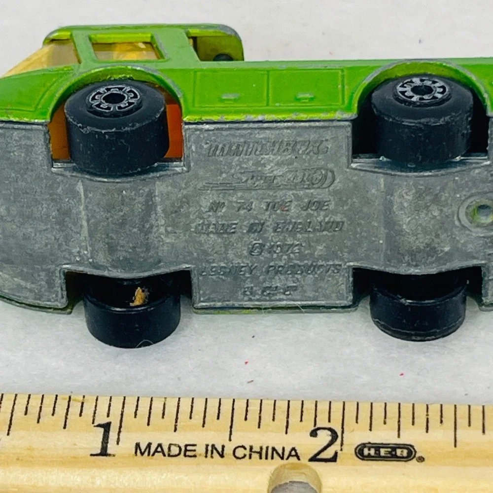 Matchbox Superfast No 74 Toe Joe Tow Truck Green Lesney England 1972 Vintage